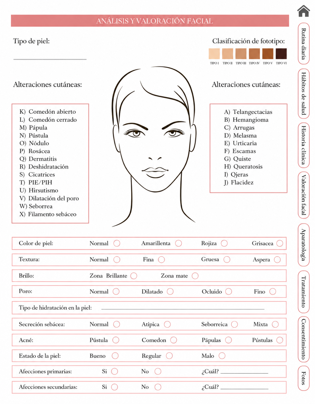 ficha clÍnica facial ficha clÍnica facial